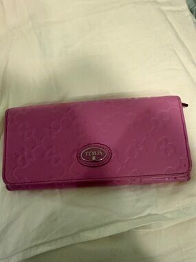 TOUS Pink Signature Embossed Continental Wallet